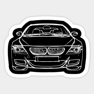 White E63 Car Sketch Art Sticker